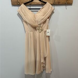 Elegant Cream Off-Shoulder Dress